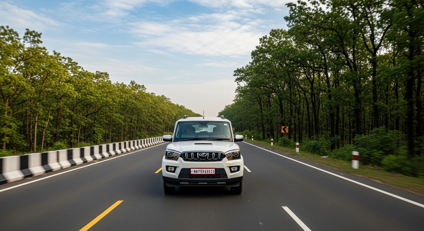 हज़ारीबाग के जंगलों से गुज़रती NH 20 हाईवे पर सेल्फ ड्राइव SUV